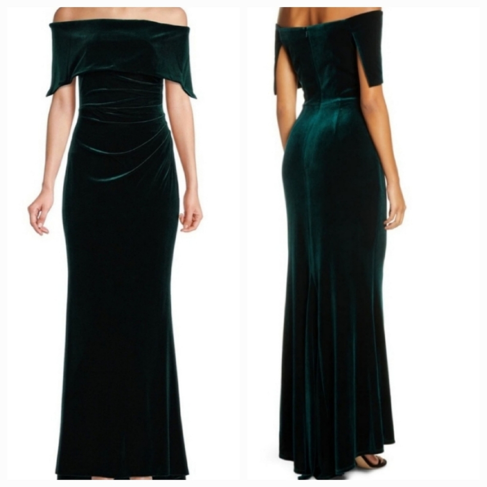 Vince Camuto Green Velvet Gown Size 6